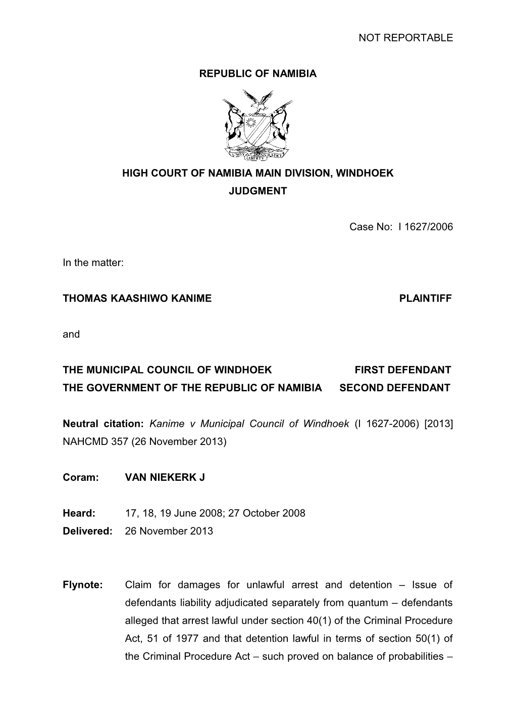 High Court of Namibia Main Division, Windhoek s6