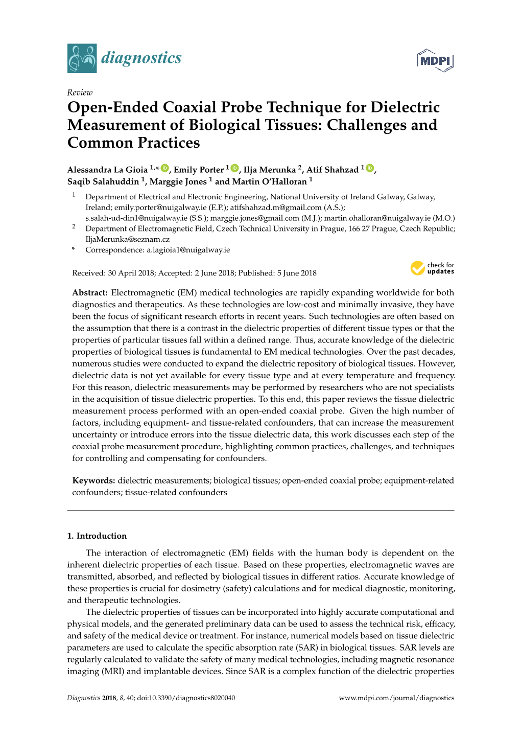 Open-Ended Coaxial Probe Technique for Dielectric Measurement of Biological Tissues: Challenges and Common Practices