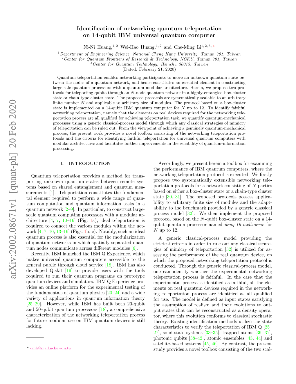 Arxiv:2002.08671V1 [Quant-Ph] 20 Feb 2020 Teleportation Process Is Faithful