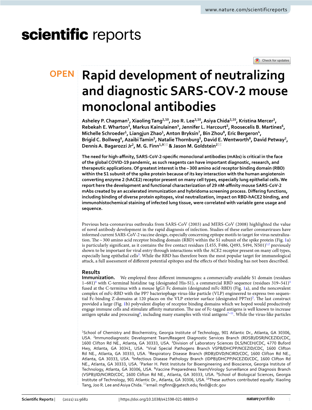 Rapid Development of Neutralizing and Diagnostic SARS-COV-2