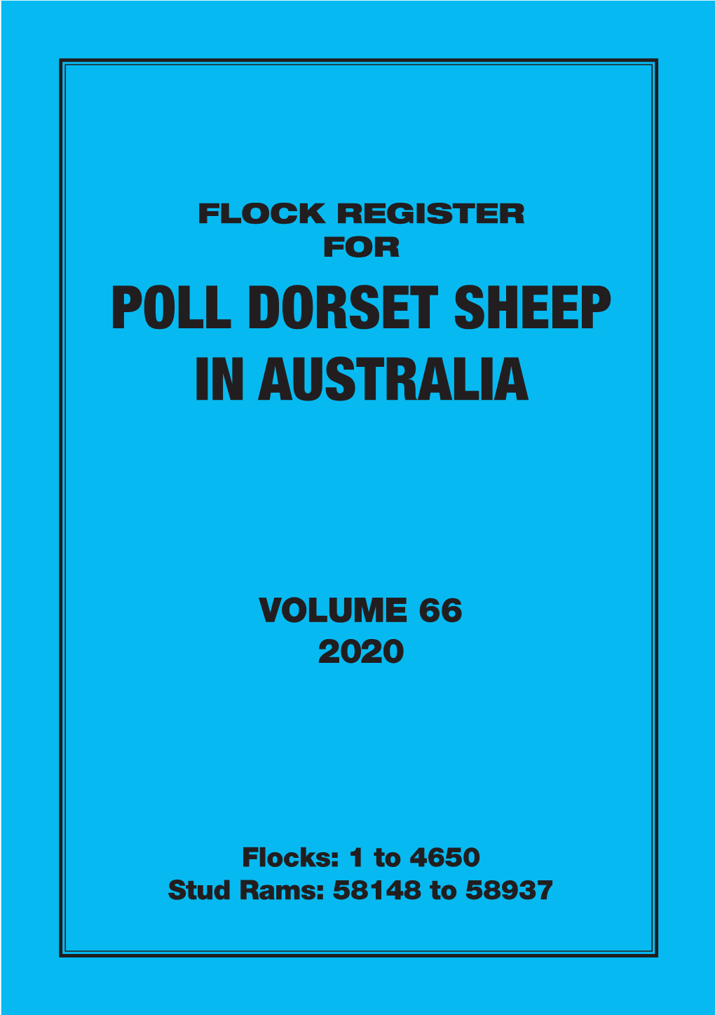 Flock Register for Poll Dorset Sheep in Australia