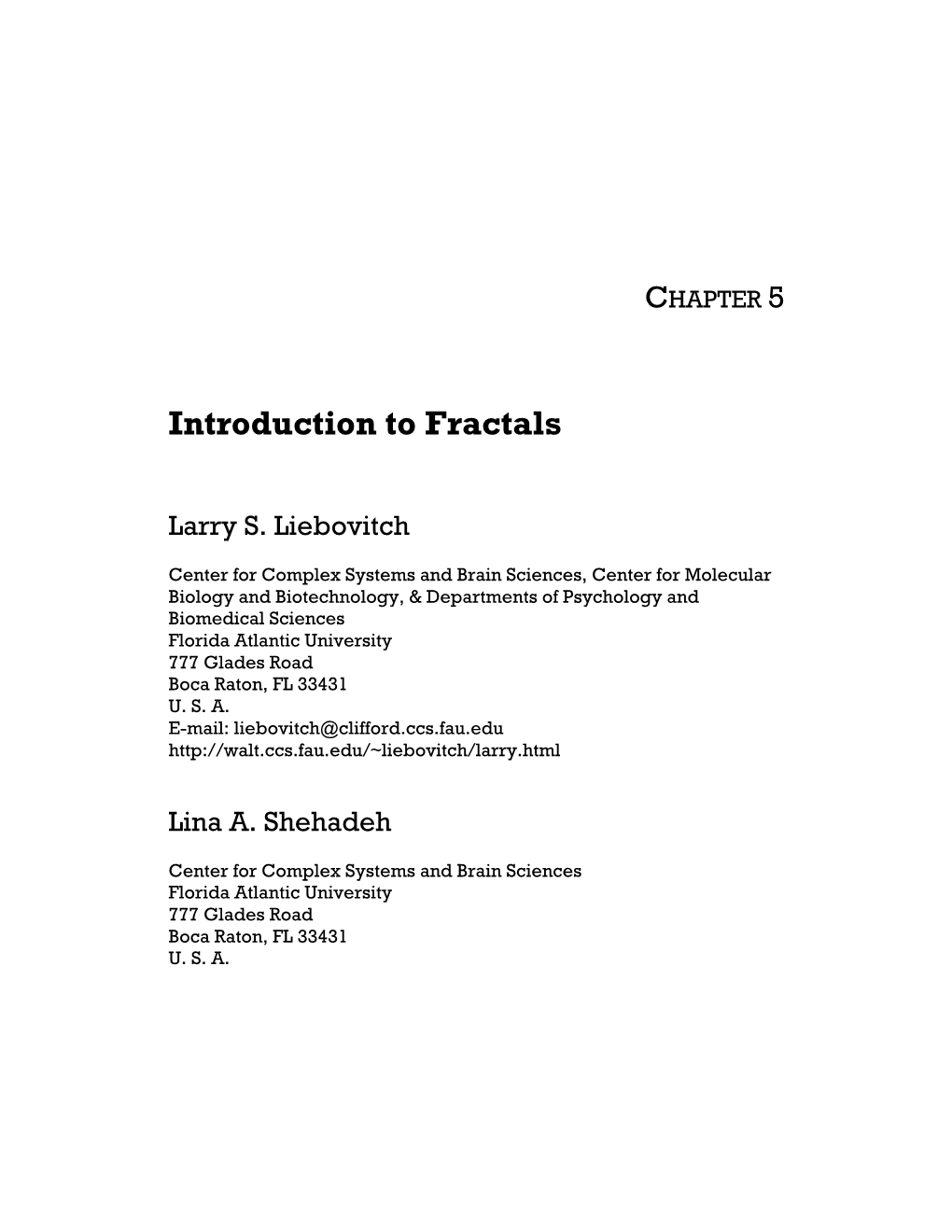 Chapter 5. Introduction to Fractals