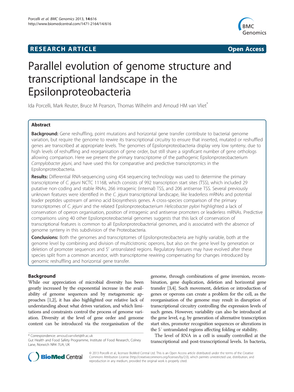 Downloaded from the NCBI Genomes Gene-Specific Primers (Additional File 22: Table S13) and Porcelli Et Al