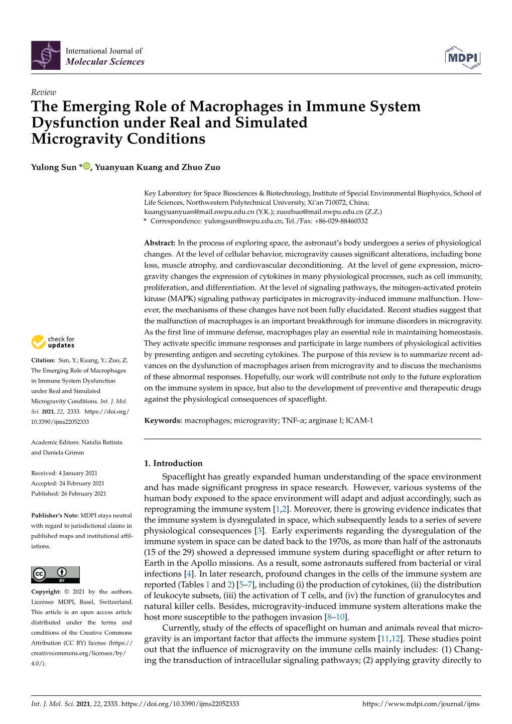 The Emerging Role of Macrophages in Immune System Dysfunction Under Real and Simulated Microgravity Conditions