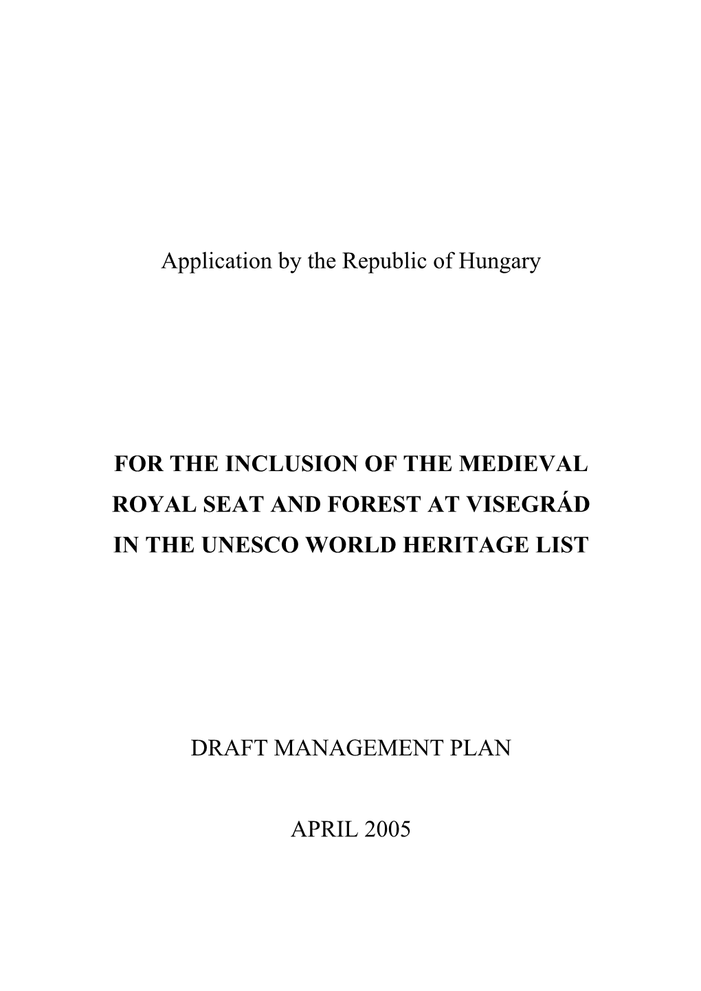 Application by the Republic of Hungary