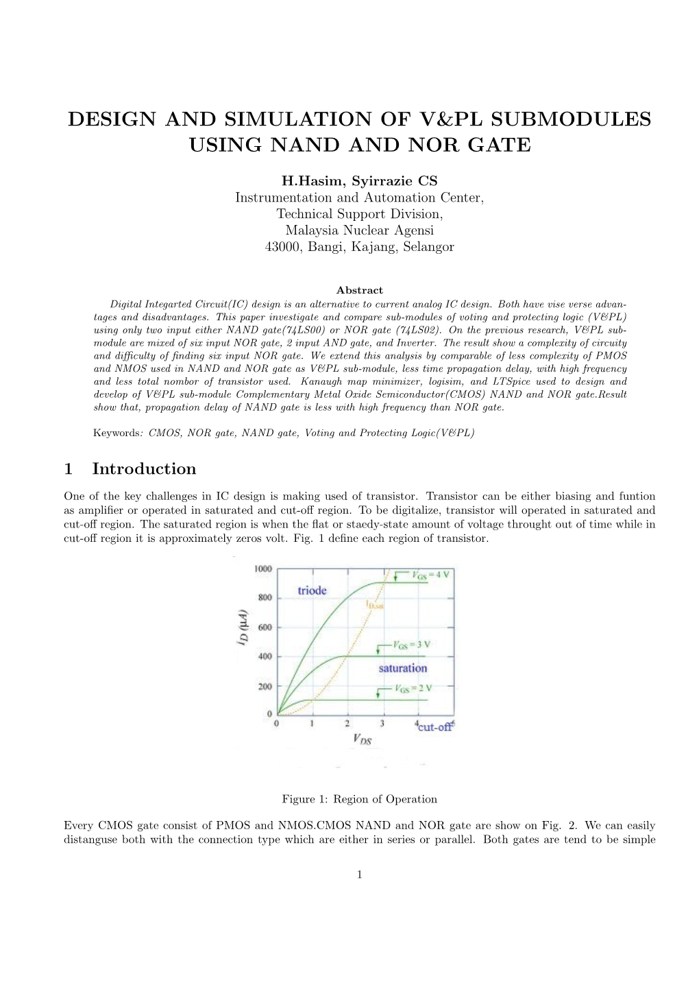 Design and Simulation of V&Pl Submodules Using Nand And