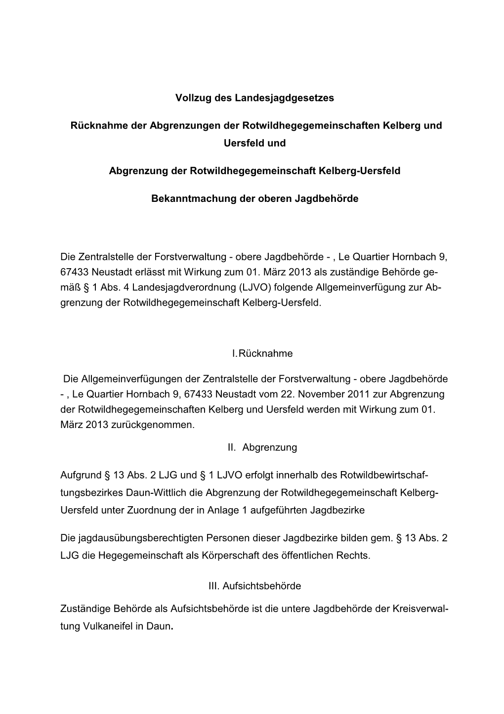 2013-01-31 Rotwildhegegemeinschaft Kelberg-Uersfeld