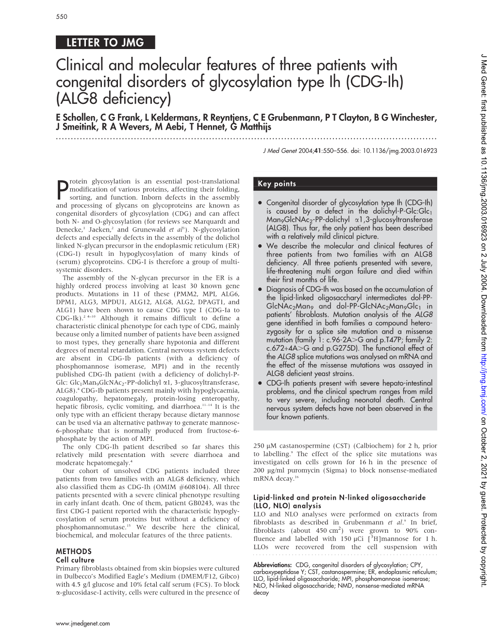 CDG-Ih) (ALG8 Deficiency