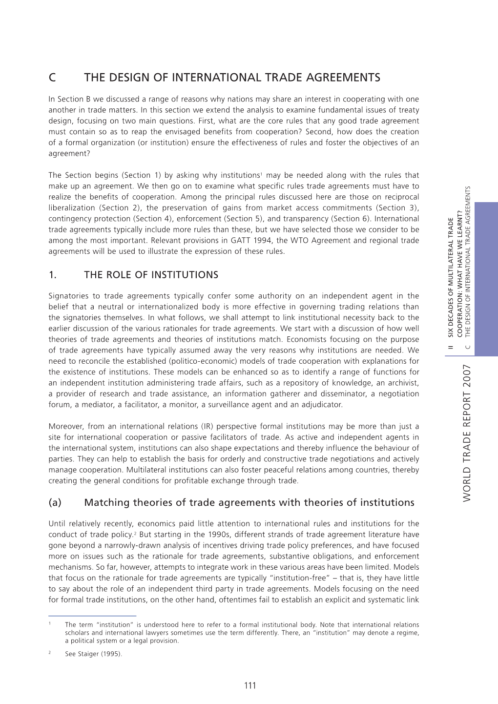 C the Design of International Trade Agreements