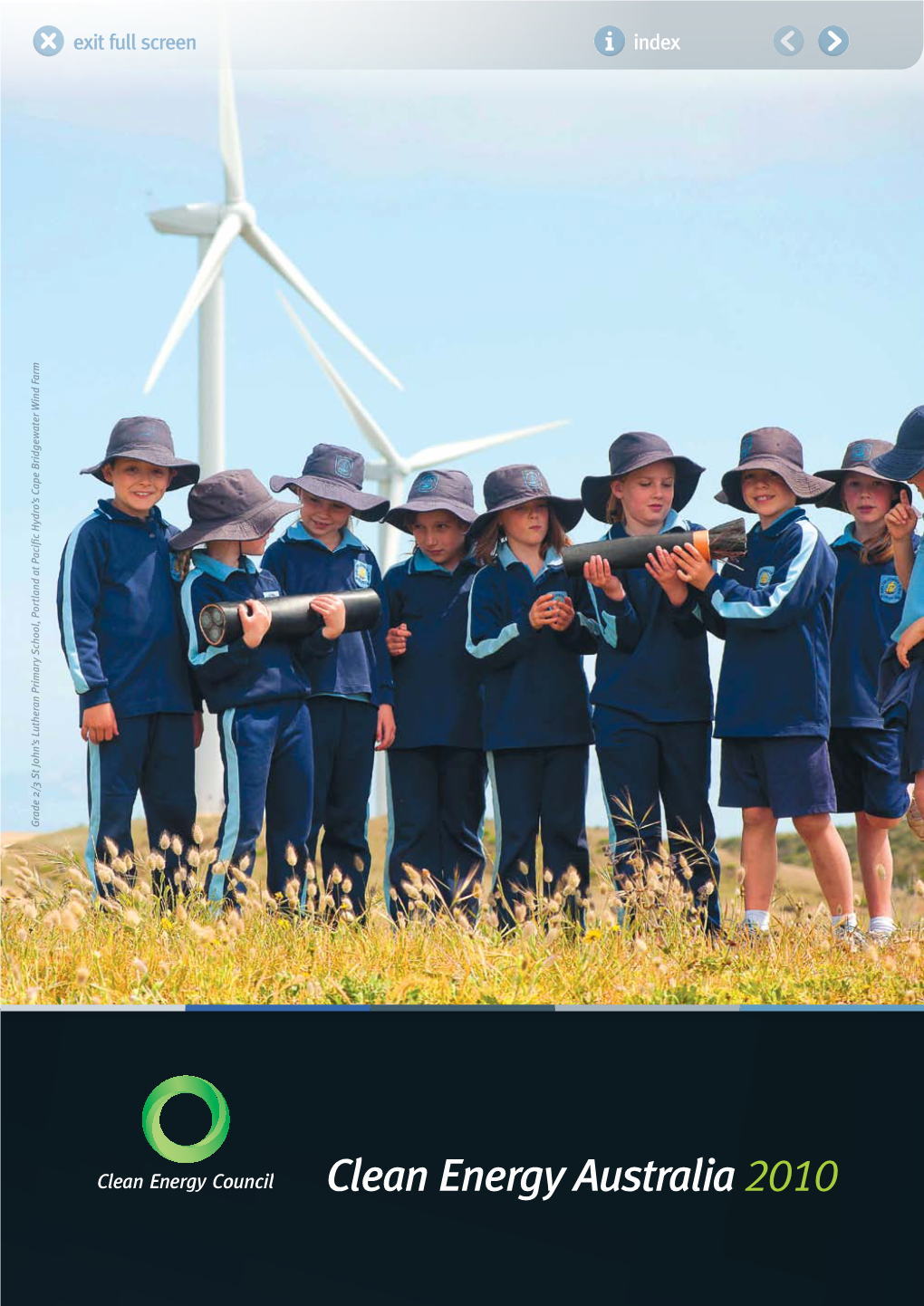 Clean Energy Australia 2010 Exit Full Screen Index