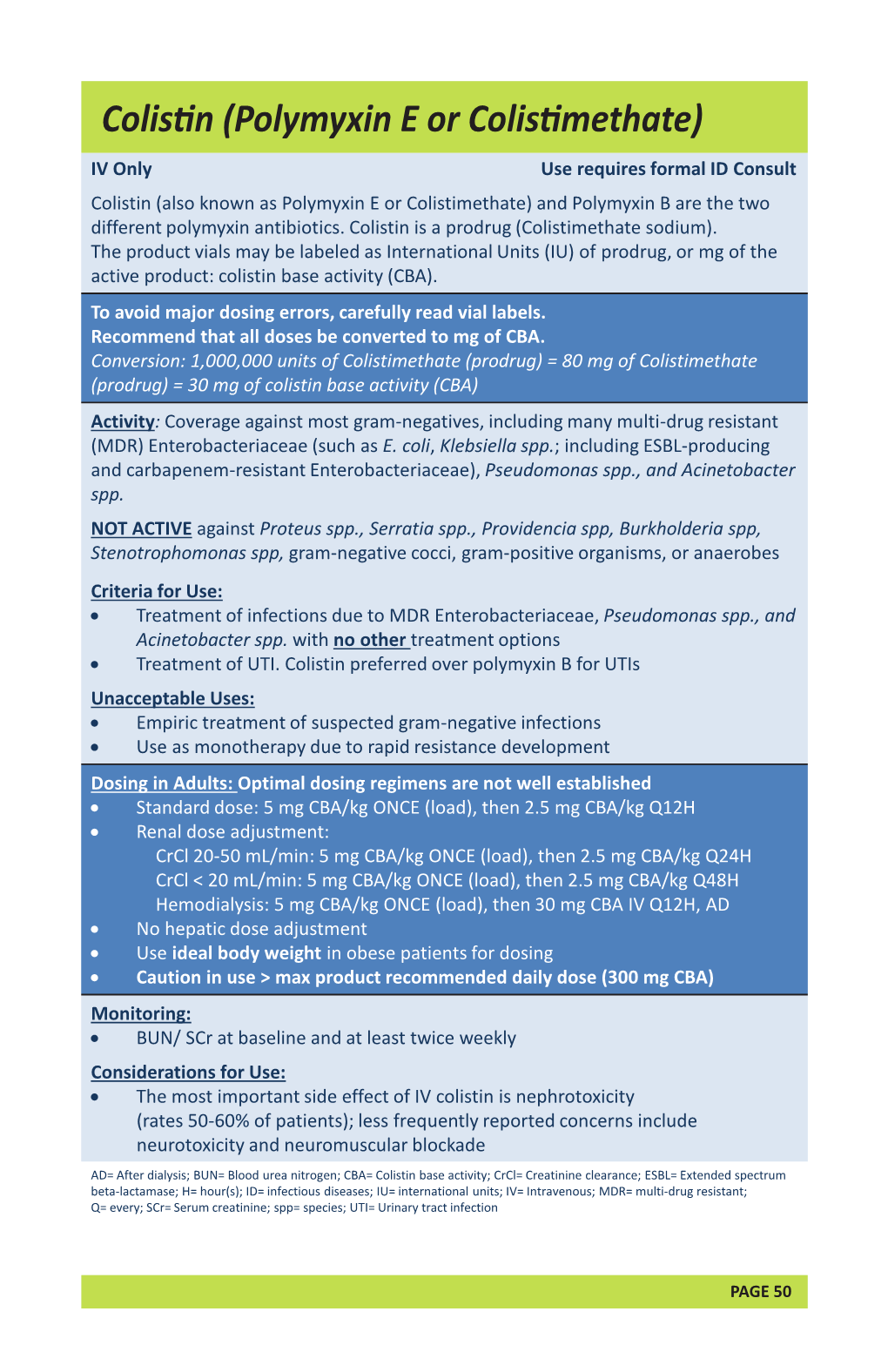 Colistin (Polymyxin E Or Colistimethate)