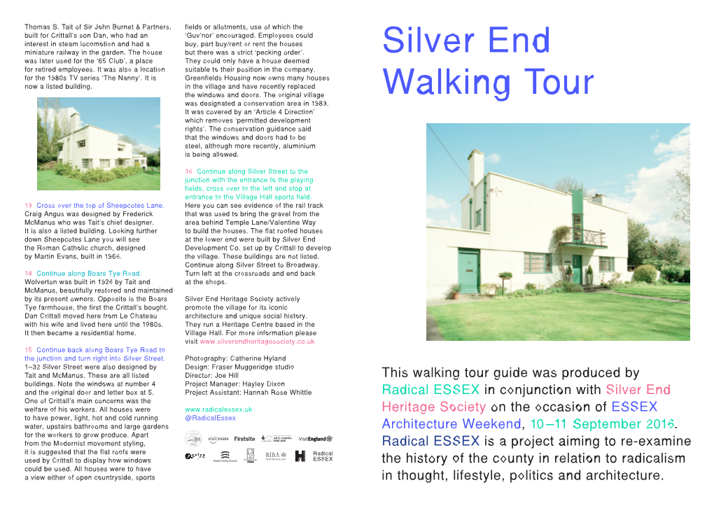 Silver End Walking Tour