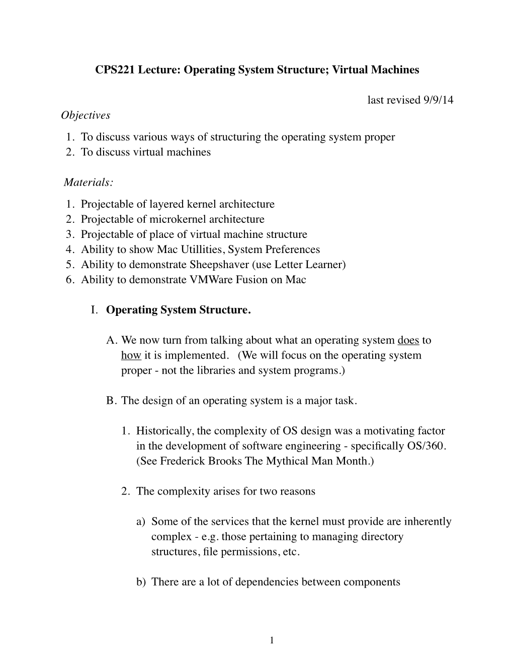 Operating System Structure; Virtual Machines