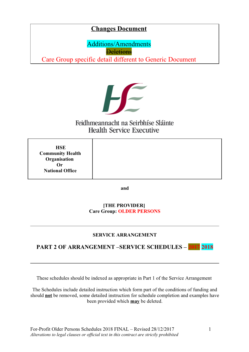 Care Group Specific Detail Different to Generic Document s2