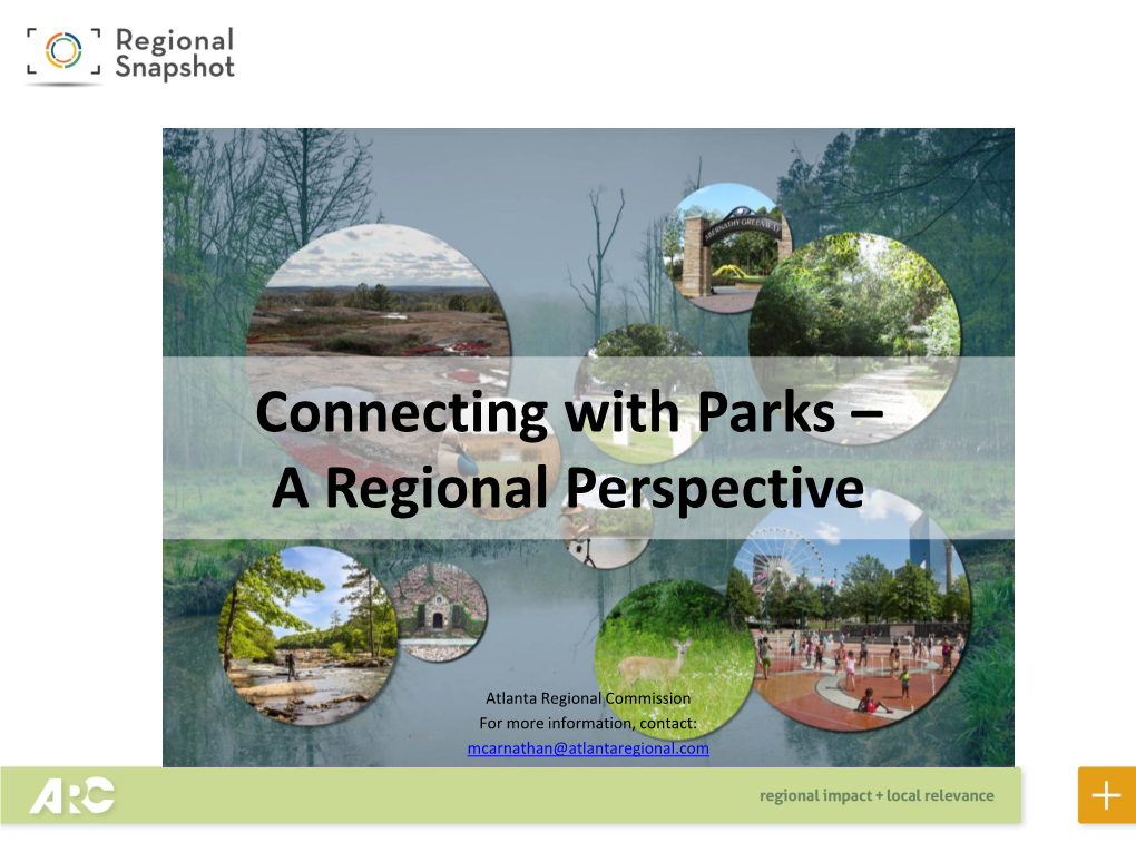 Connecting with Parks – a Regional Perspective