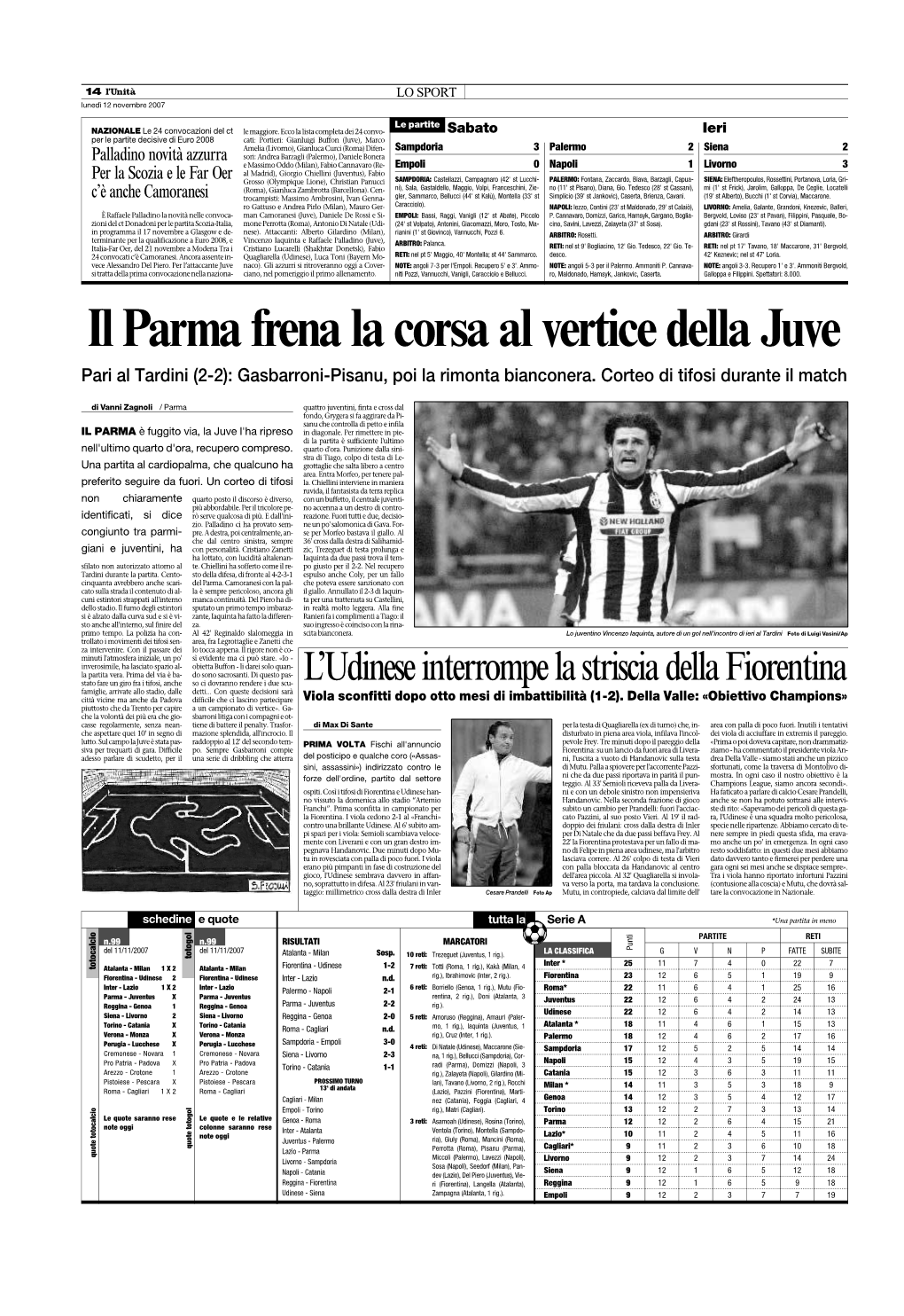 Il Parma Frena La Corsa Al Vertice Della Juve