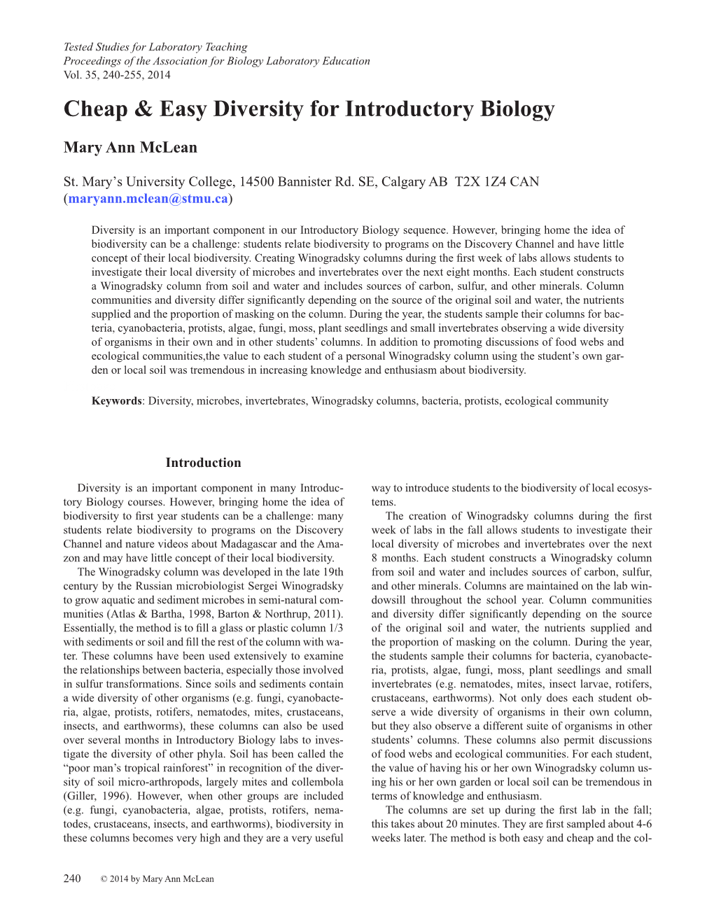 Cheap & Easy Diversity for Introductory Biology