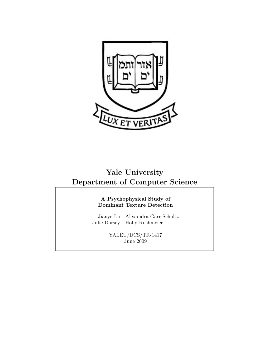 Yale University Department of Computer Science