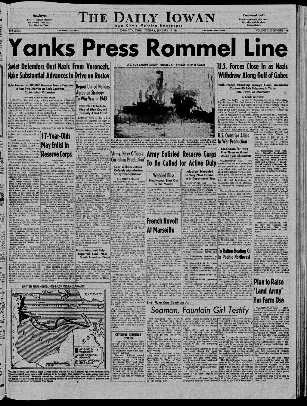 Daily Iowan (Iowa City, Iowa), 1943-01-26