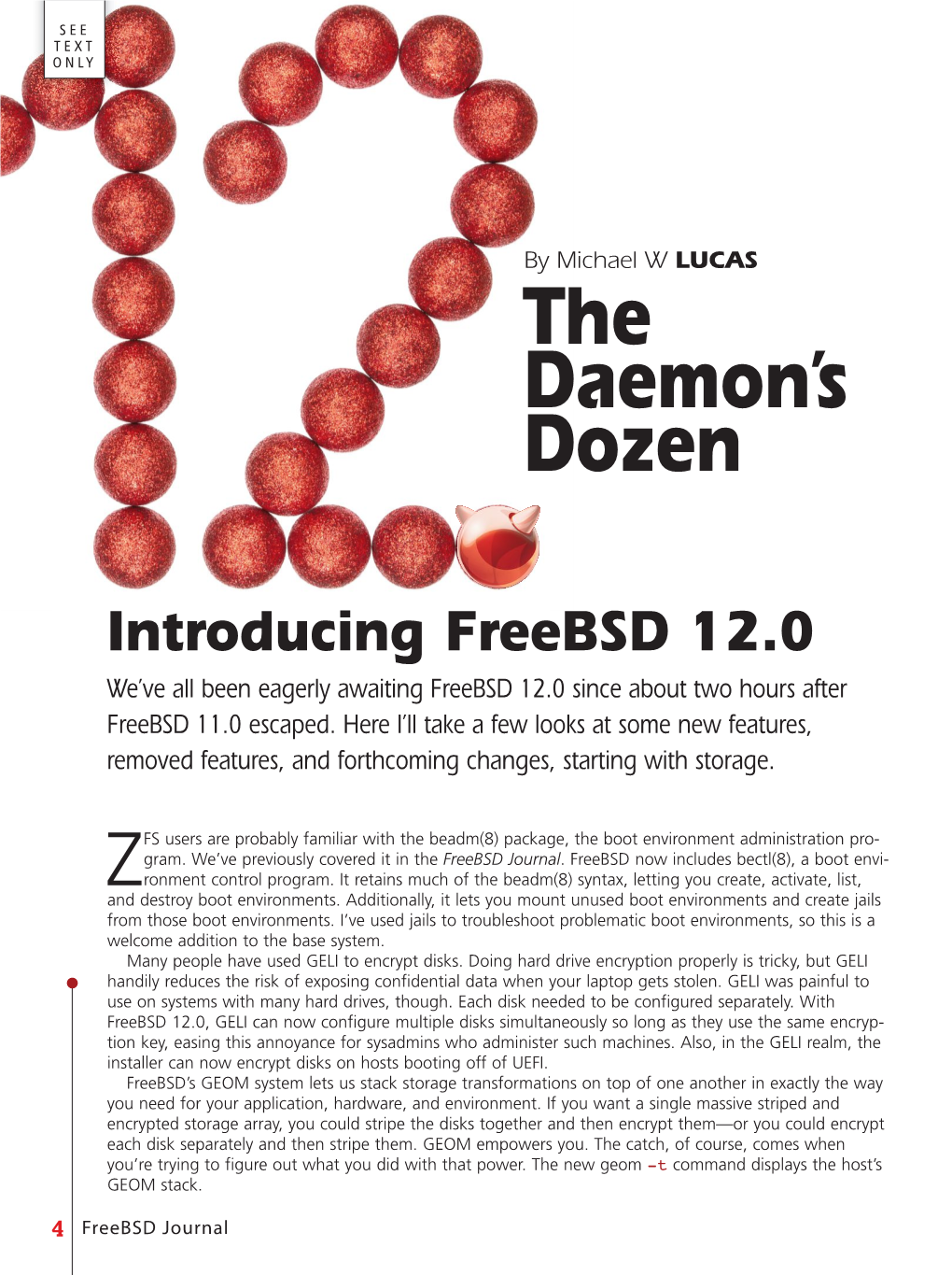 The Daemon's Dozen: Introducing Freebsd 12.0