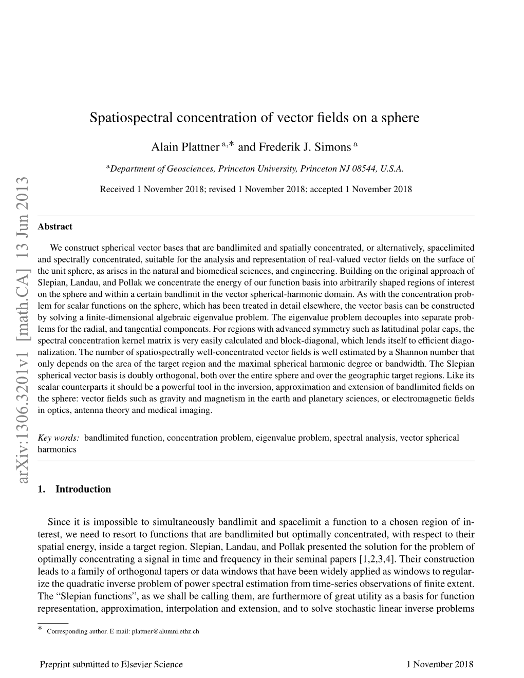 Spatiospectral Concentration of Vector Fields on a Sphere