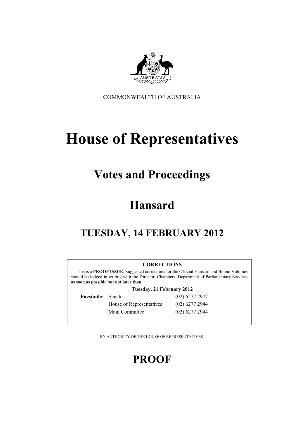 House of Representatives