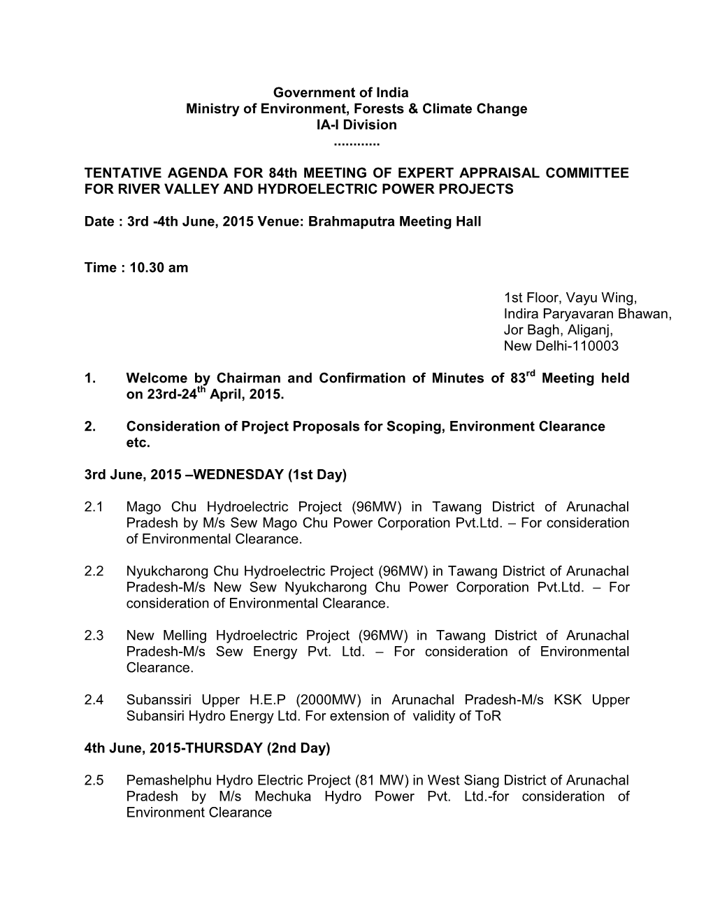 Government of India Ministry of Environment, Forests & Climate