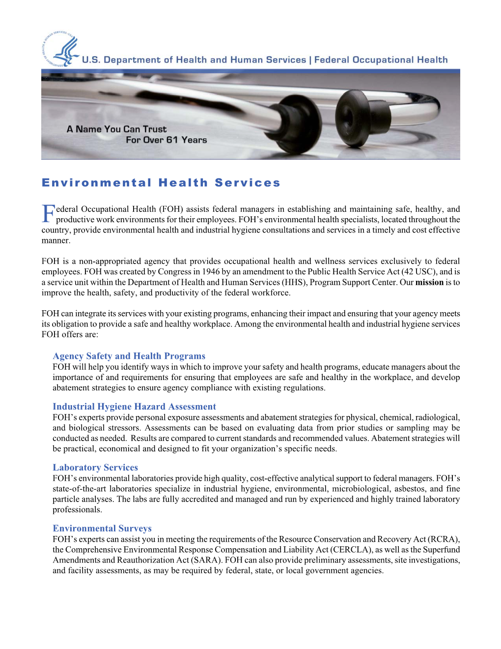 Environmental Health Services