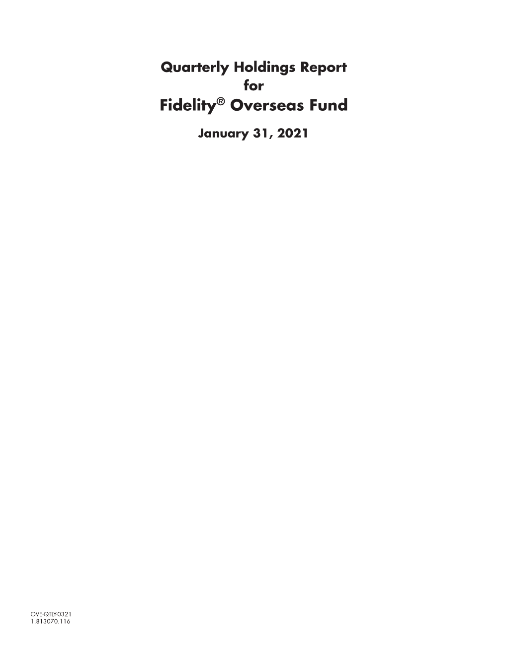 Fidelity® Overseas Fund