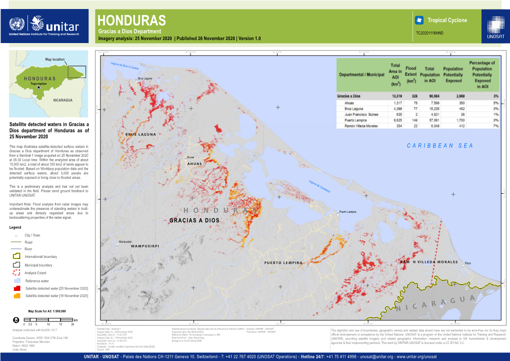 HONDURAS 5 Tropical Cyclone Gracias a Dios Department TC20201116HND Imagery Analysis: 25 November 2020 | Published 26 November 2020 | Version 1.0