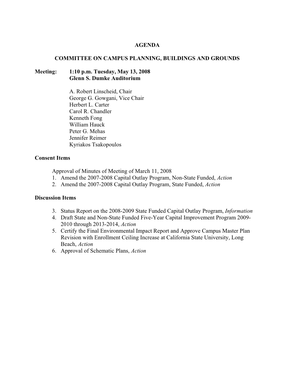 Agenda Committee on Campus