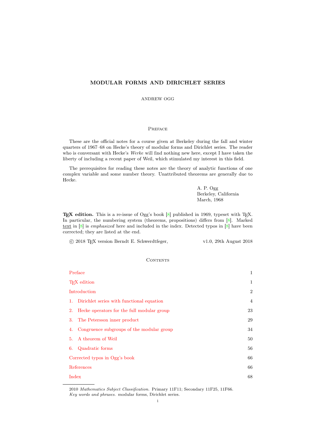 Modular Forms and Dirichlet Series