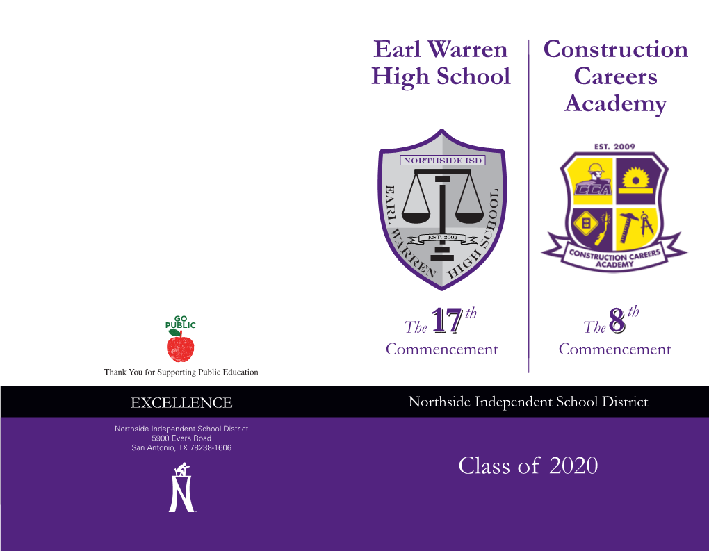 Earl Warren High School Construction Careers Academy Class of 2020