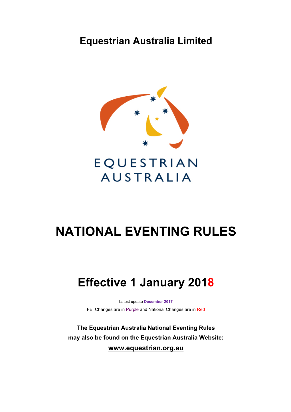 National Eventing Rules