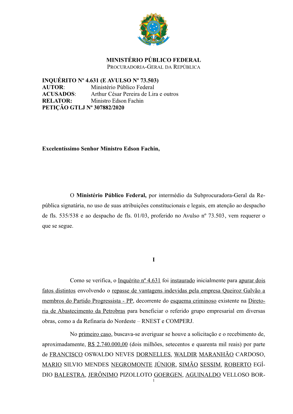 Ministério Público Federal Inquérito Nº 4.631