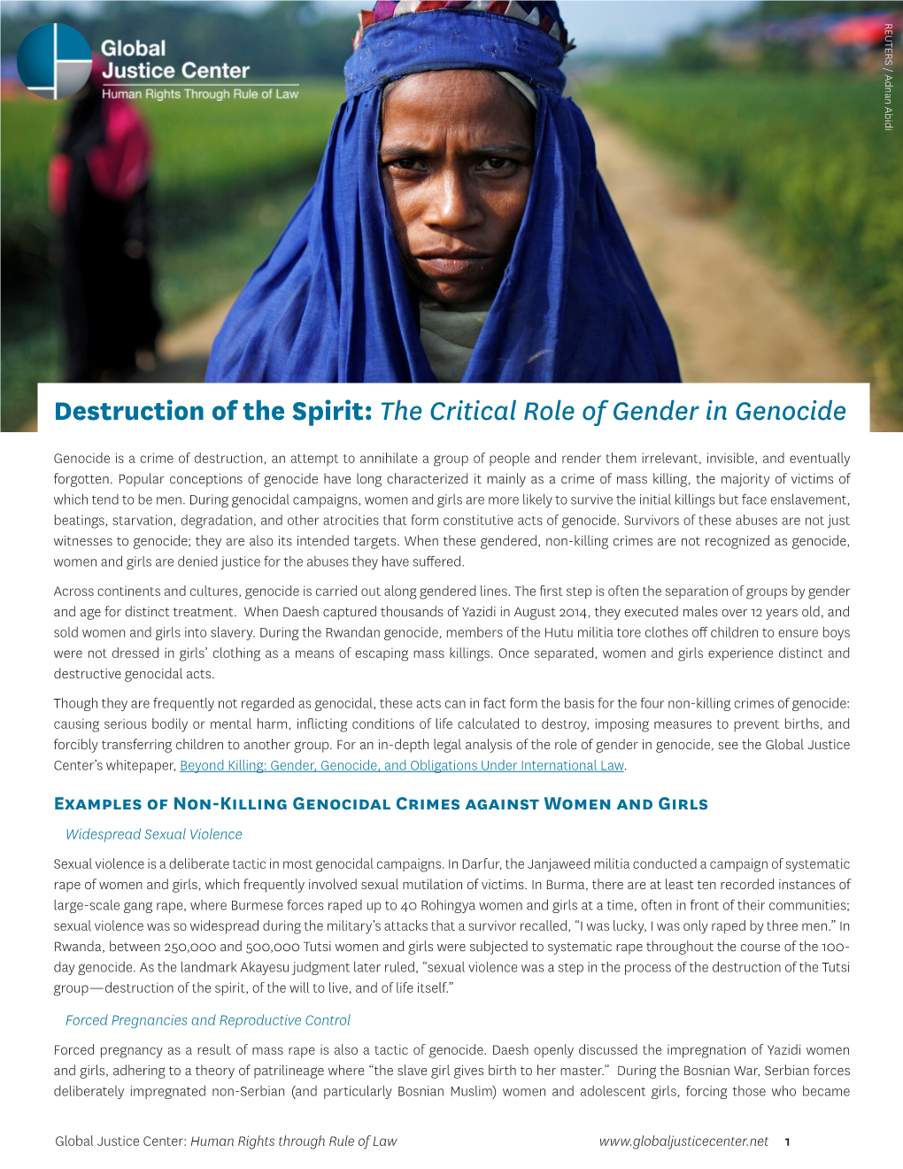 Destruction of the Spirit: the Critical Role of Gender in Genocide