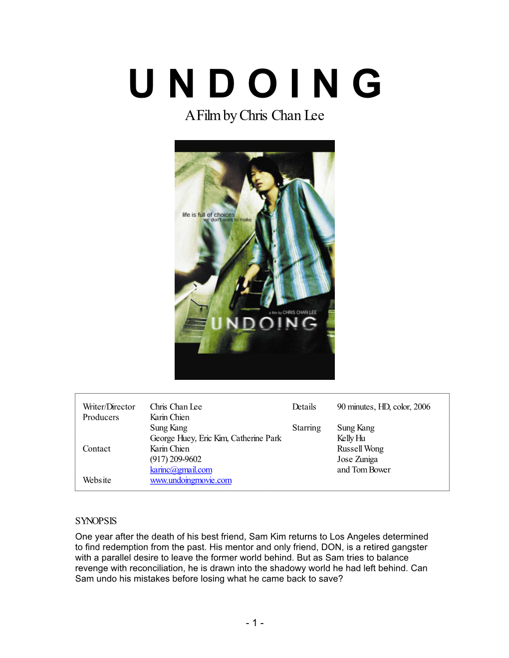 U N D O I N G a Film by Chris Chan Lee