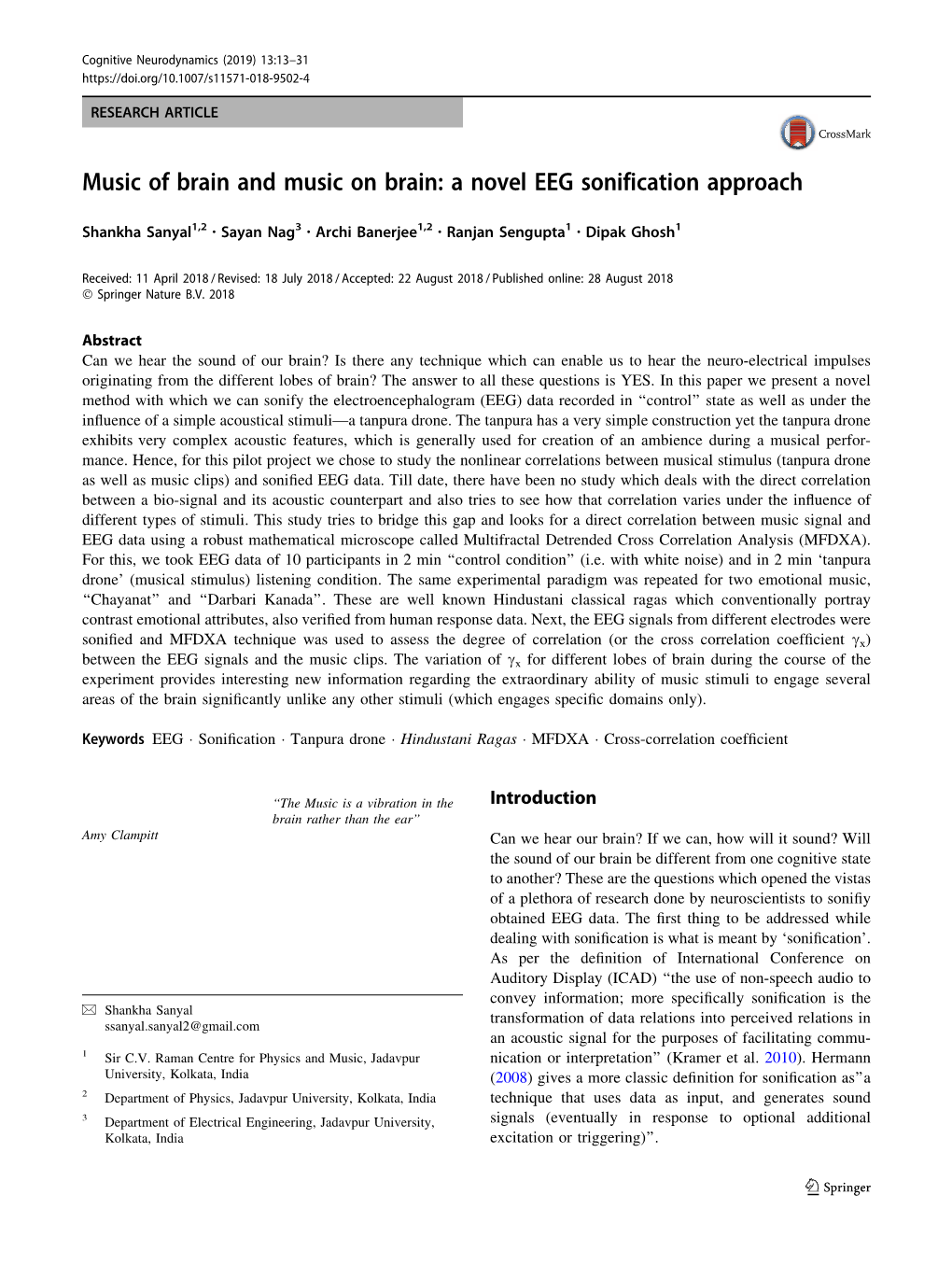 Music of Brain and Music on Brain: a Novel EEG Sonification Approach