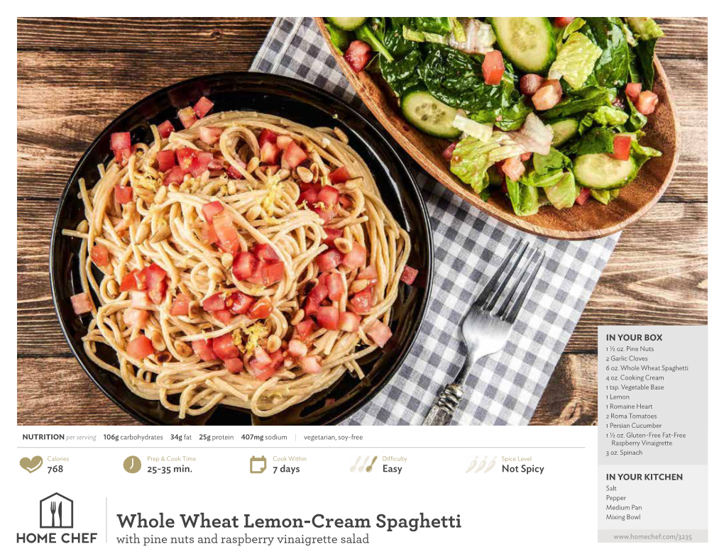 Whole Wheat Lemon-Cream Spaghetti