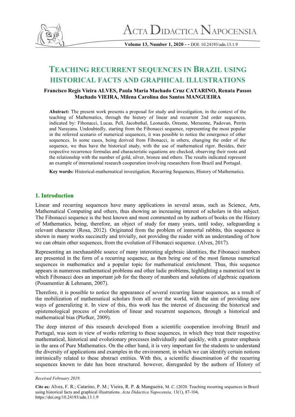 Teaching Recurrent Sequences in Brazil Using