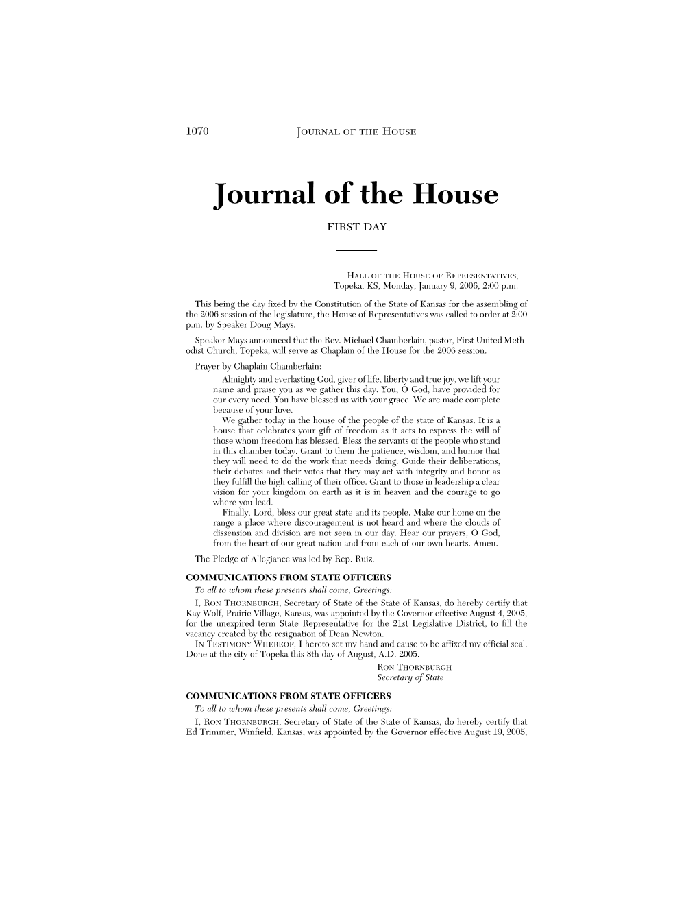 Journal of the House