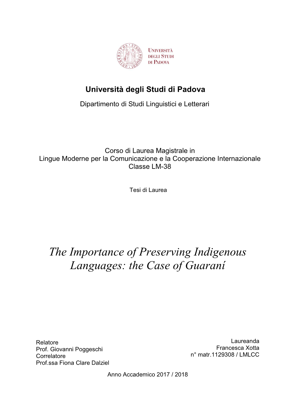 The Importance of Preserving Indigenous Languages: the Case of Guaraní