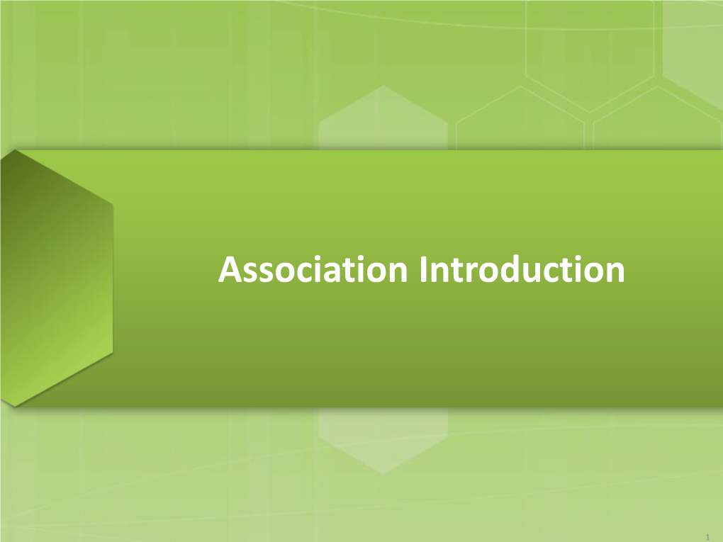 Association Introduction