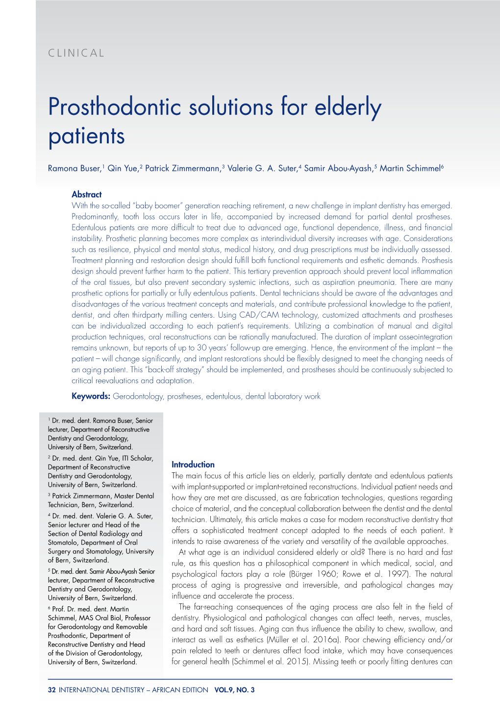 Prosthodontic Solutions for Elderly Patients