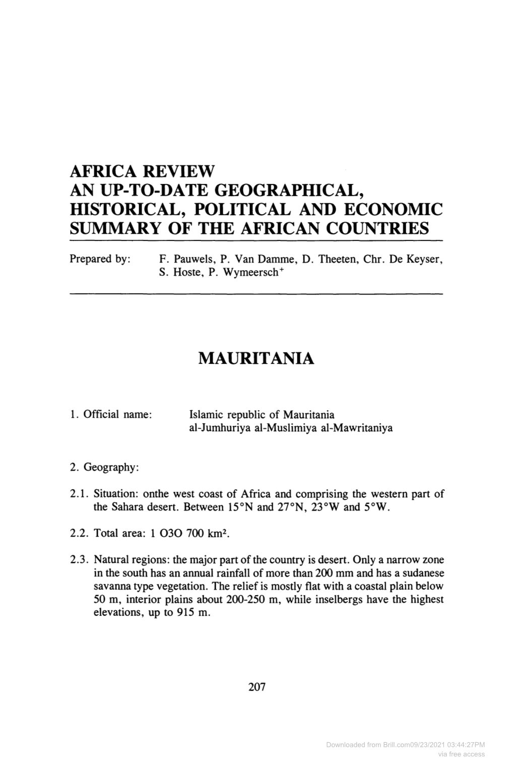 Africa Review an Up-To-Date Geographical, Historical, Political and Economic Summary of the African Countries