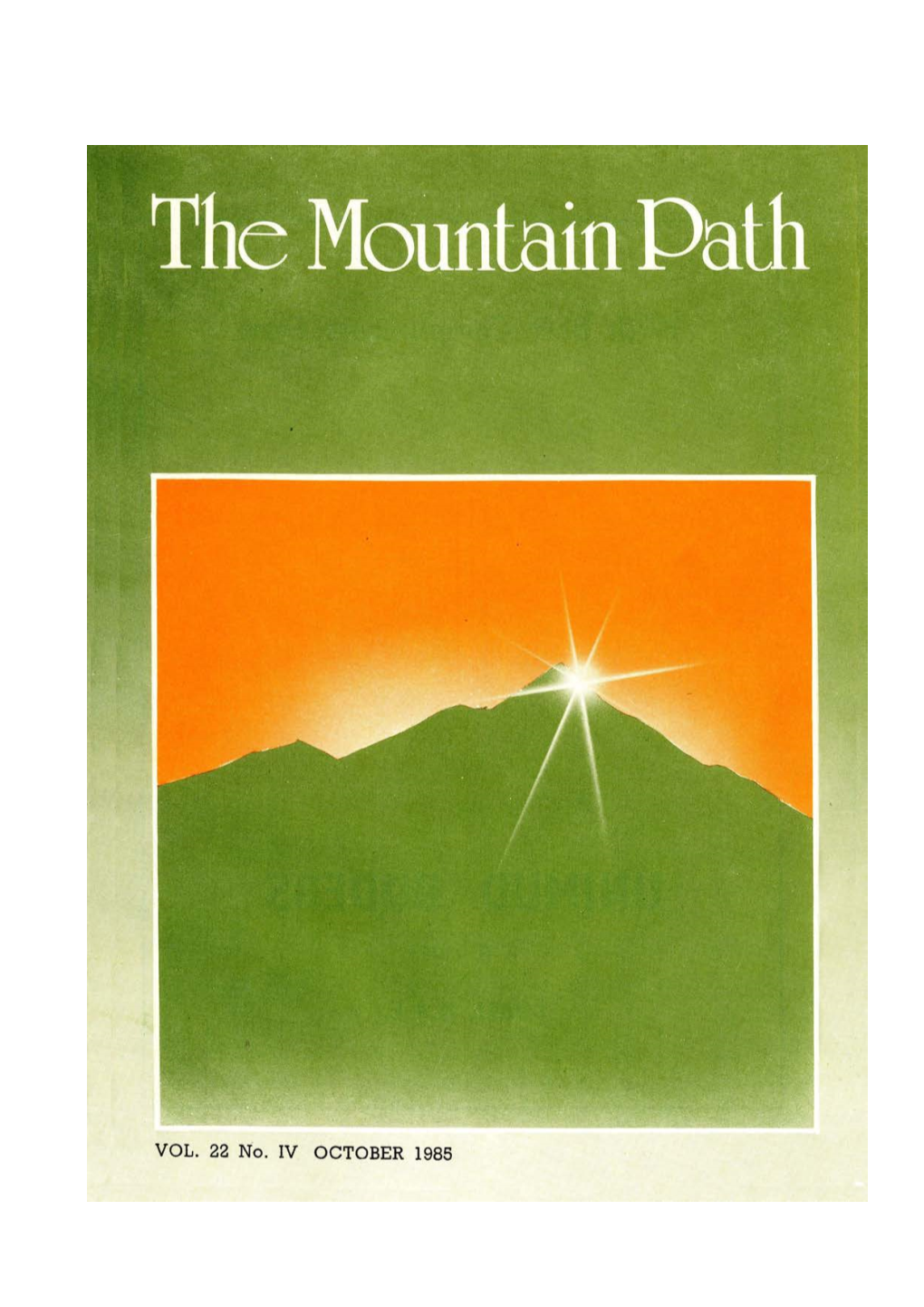 The Mountain Path Vol. 22 No. 4, Oct 1985