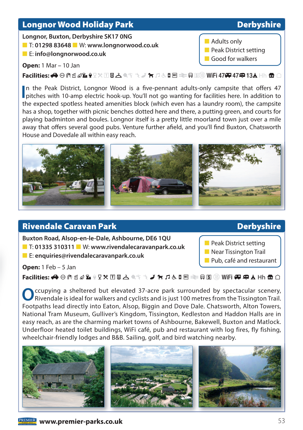 Rivendale Caravan Park Derbyshire Longnor Wood Holiday Park
