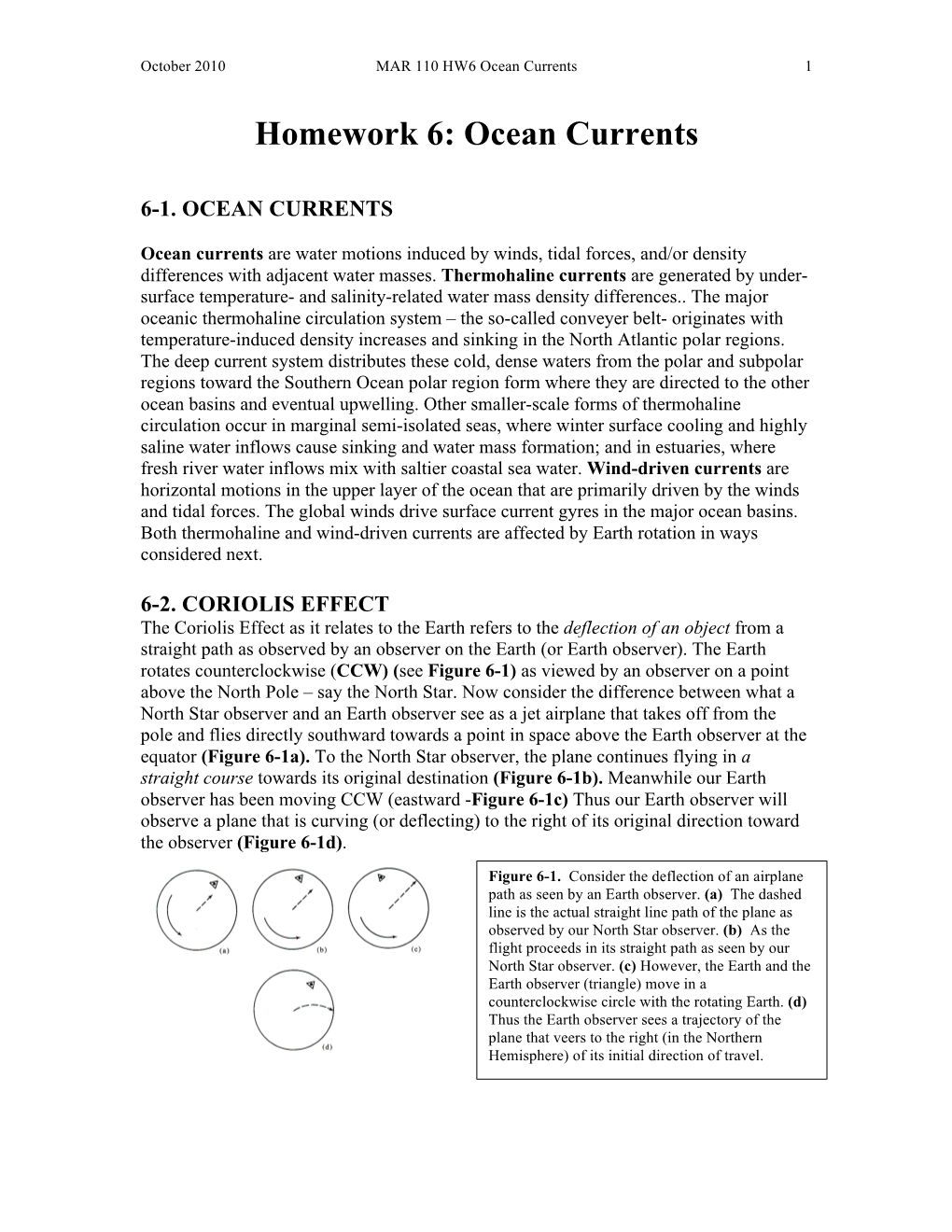 Homework 6: Ocean Currents