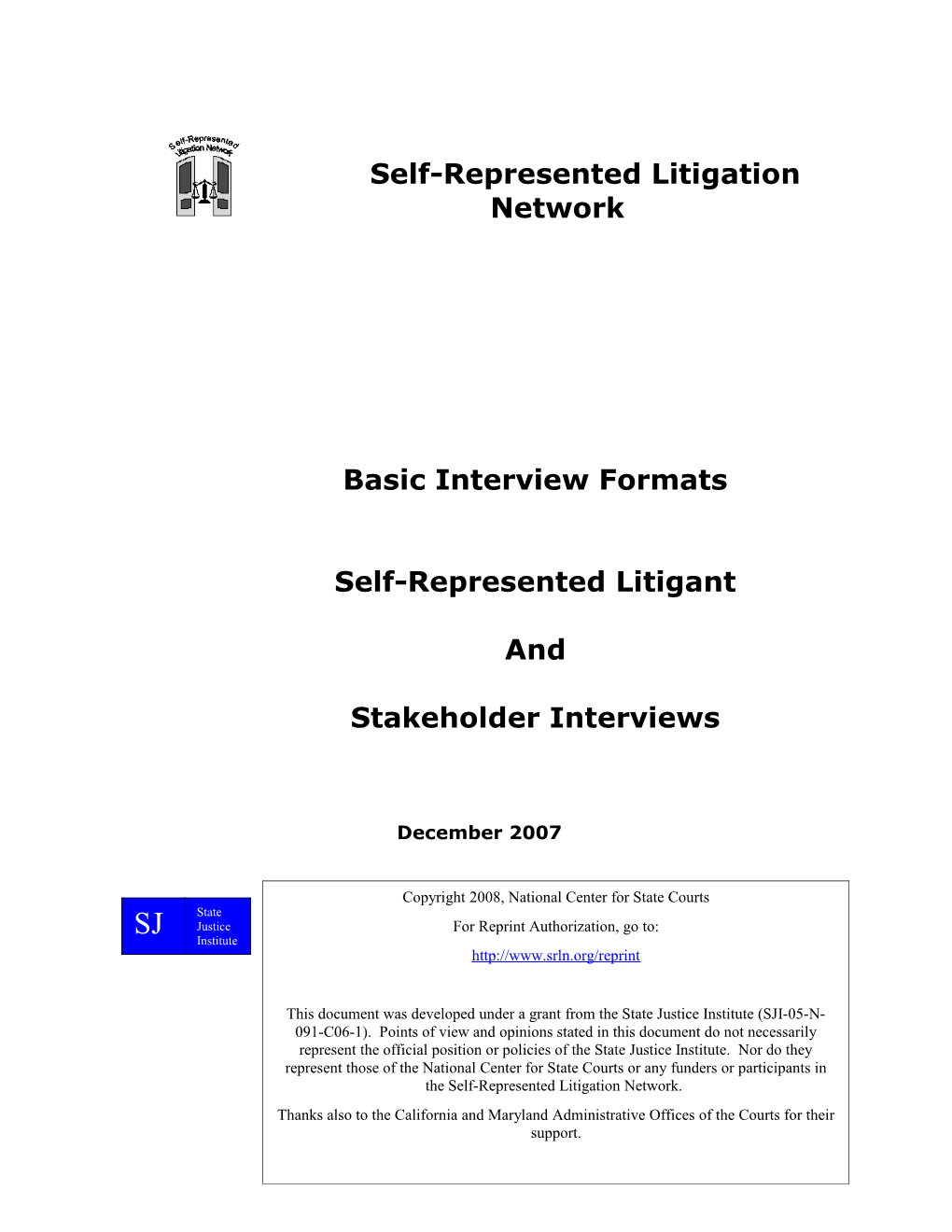 Self-Represented Litigation Network