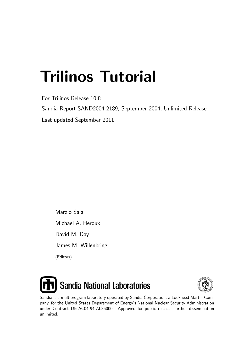 Trilinos Tutorial